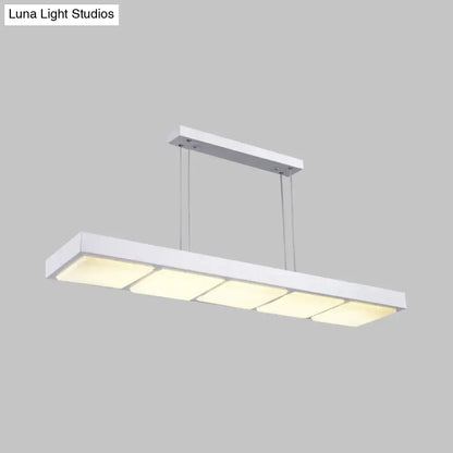 Modern white rectangular island lamp kitchen pendant light