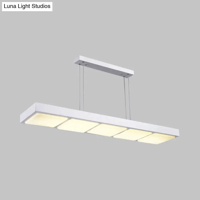 Modern white rectangular island lamp kitchen pendant light