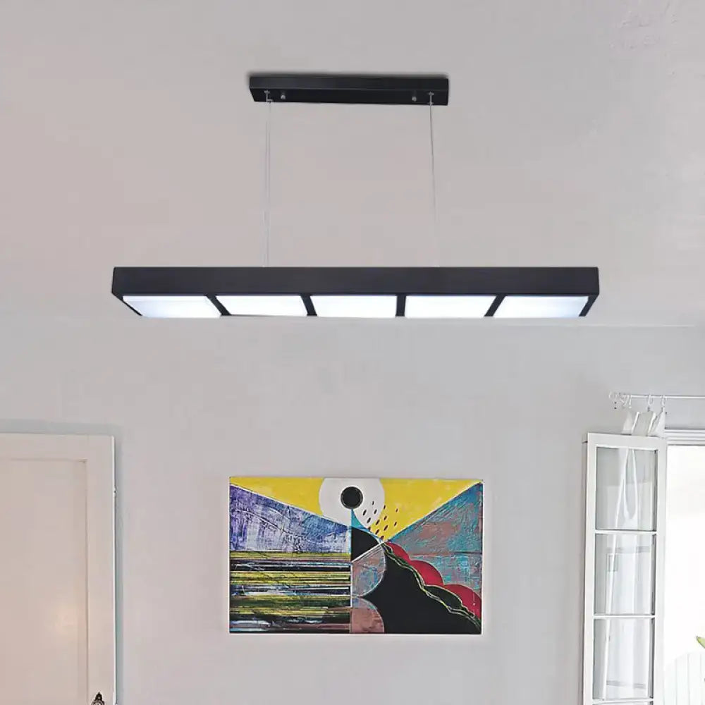Modern white rectangular island lamp kitchen pendant light