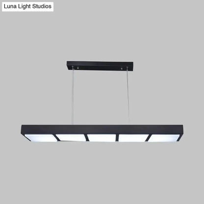 Modern white rectangular island lamp kitchen pendant light