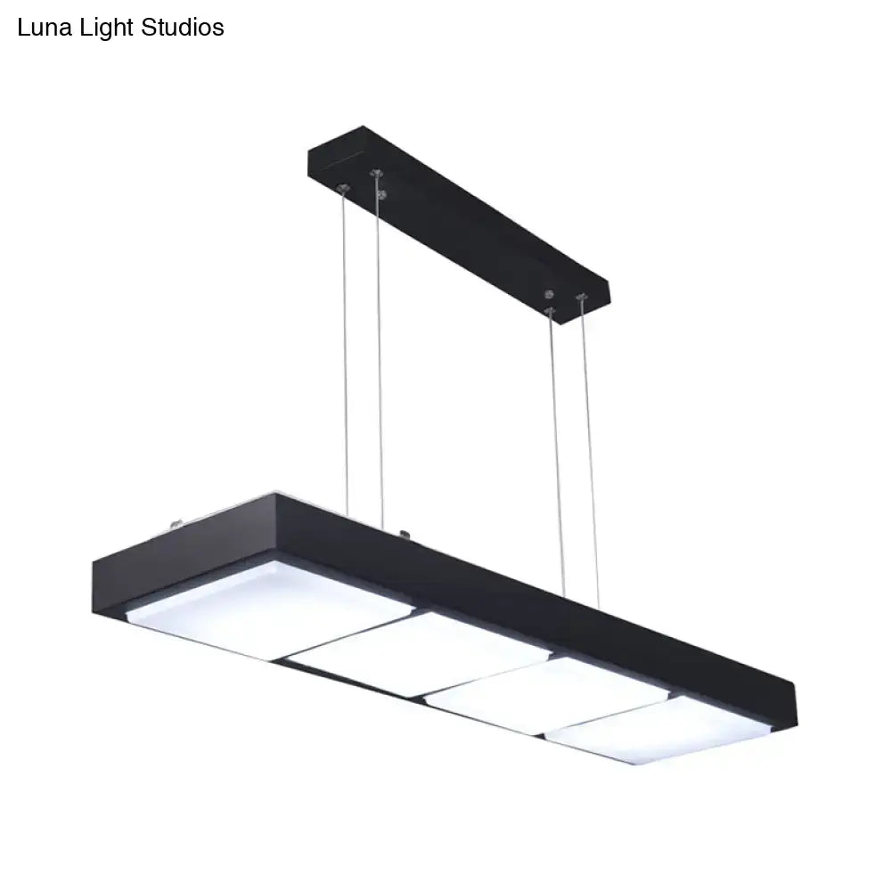 Modern white rectangular island lamp kitchen pendant light