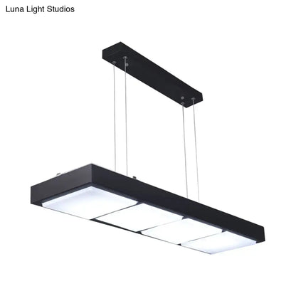 Modern white rectangular island lamp kitchen pendant light