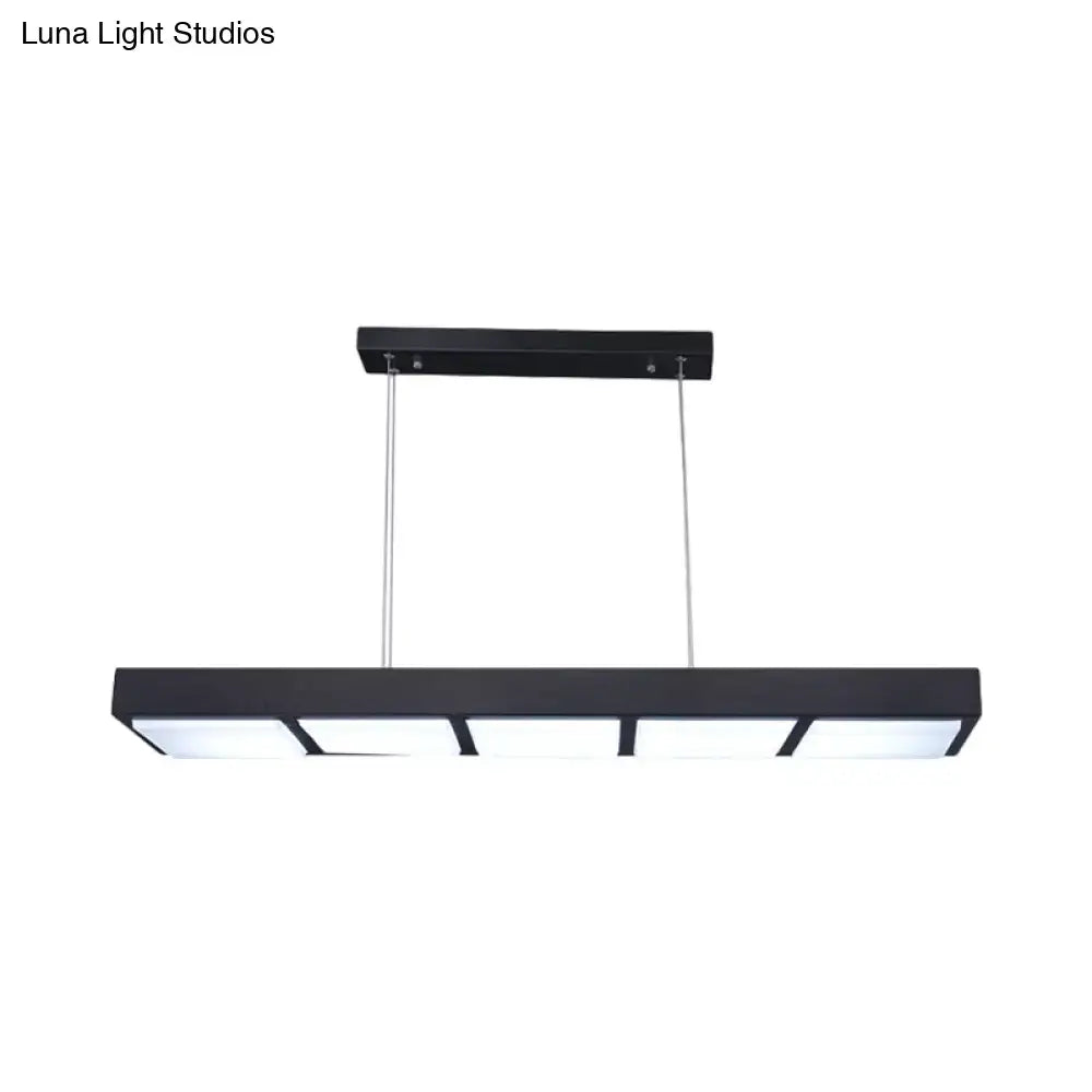 Modern white rectangular island lamp kitchen pendant light