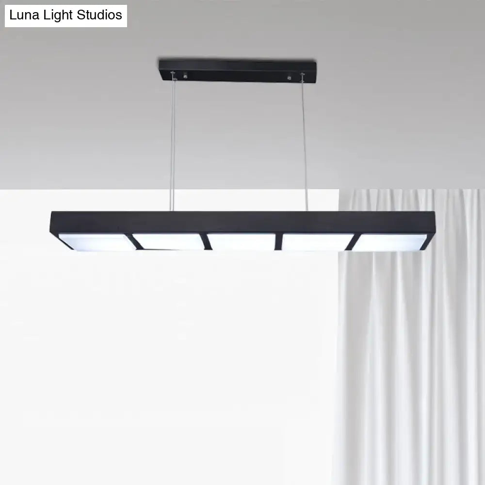 Modern white rectangular island lamp kitchen pendant light