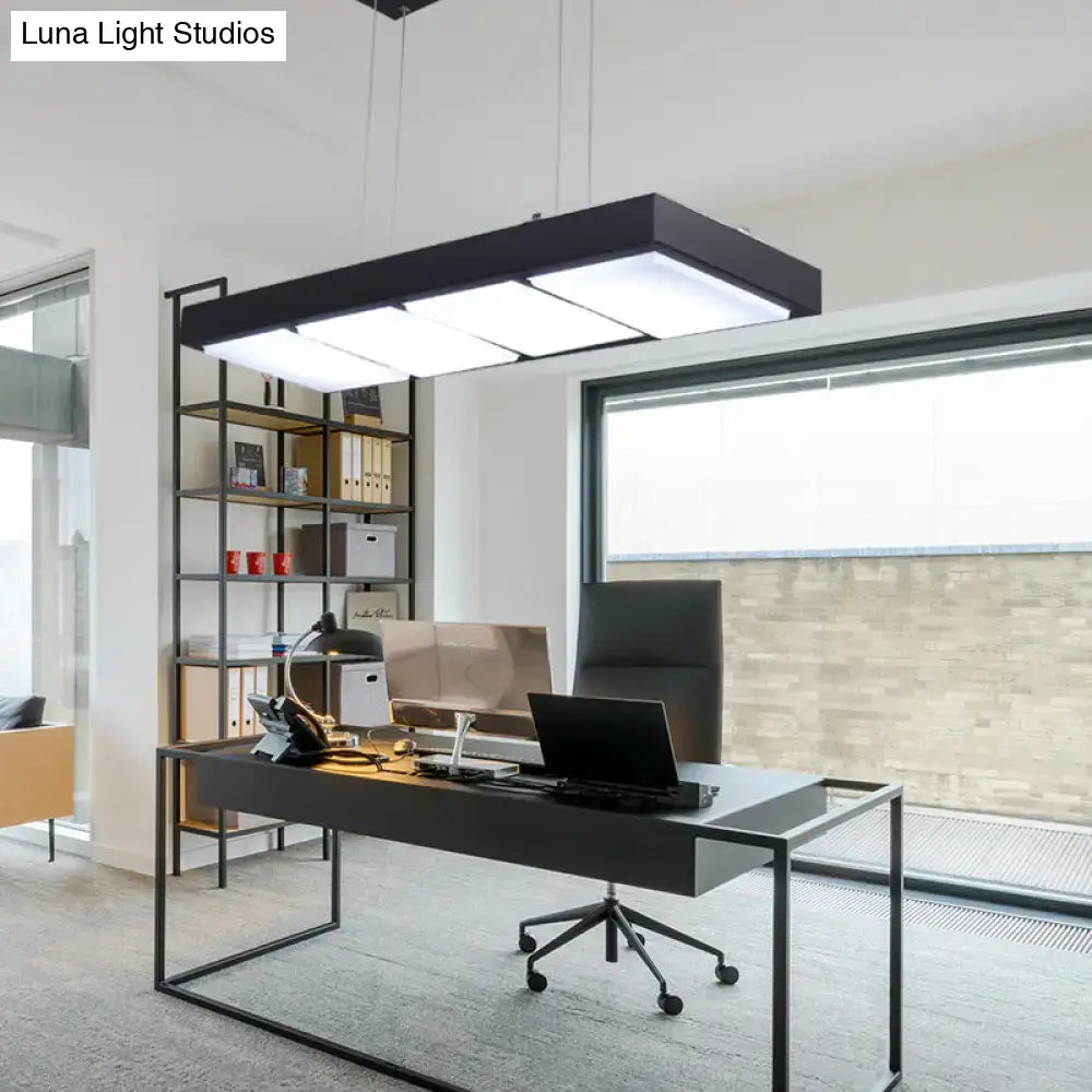 Modern white rectangular island lamp kitchen pendant light