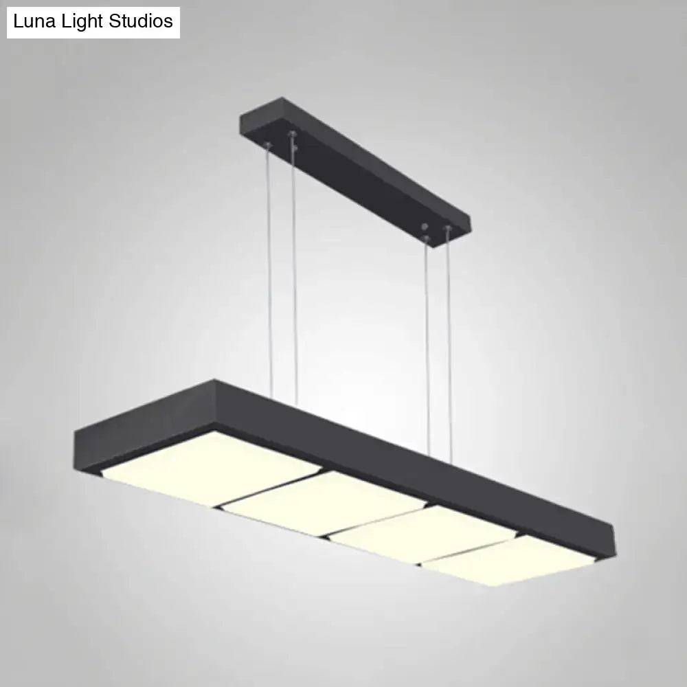 Modern white rectangular island lamp kitchen pendant light