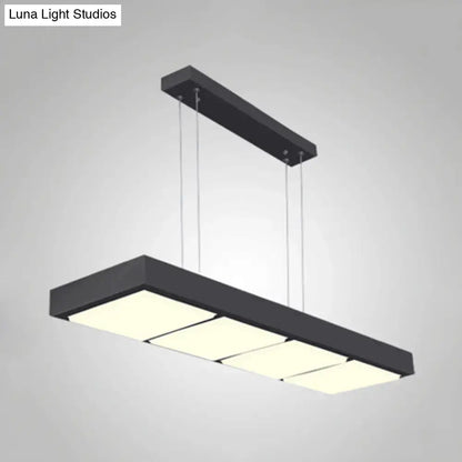 Modern white rectangular island lamp kitchen pendant light