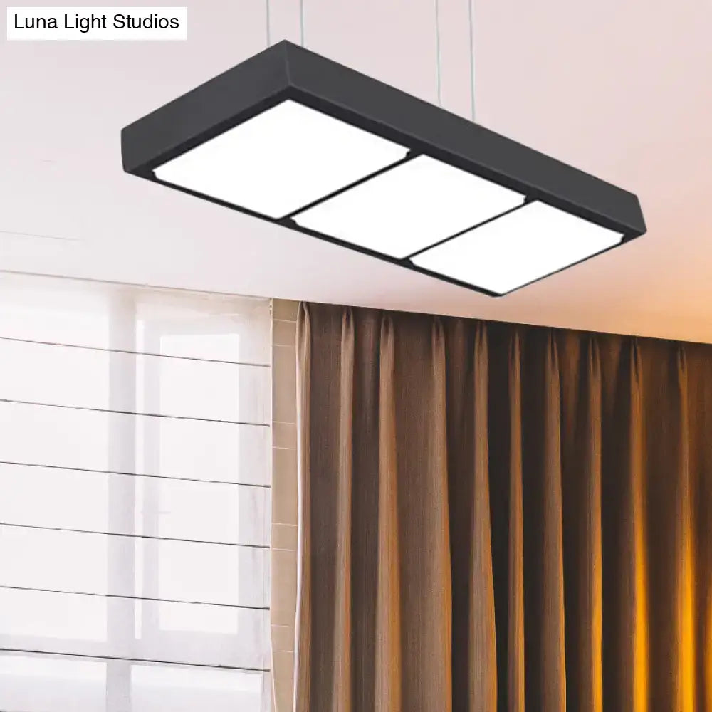 Modern white rectangular island lamp kitchen pendant light