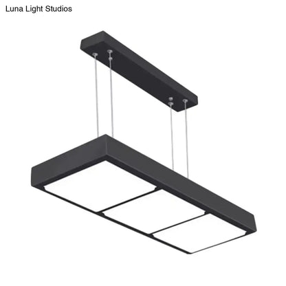 Modern white rectangular island lamp kitchen pendant light