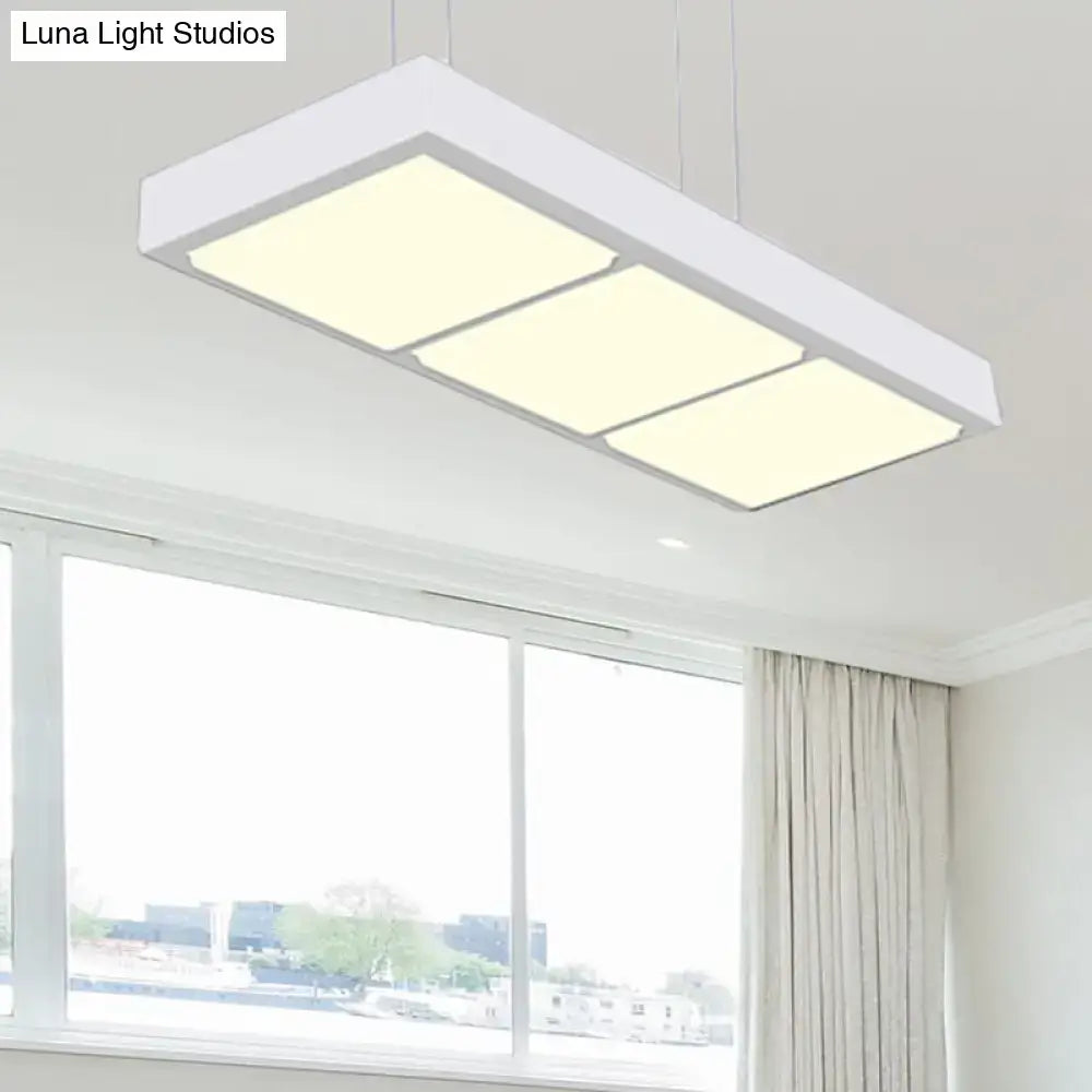 Modern white rectangular island lamp kitchen pendant light