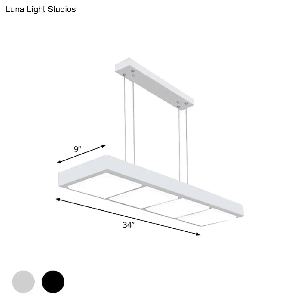 Modern white rectangular island lamp kitchen pendant light