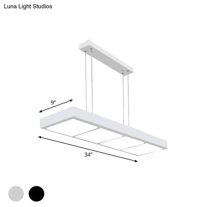 Modern white rectangular island lamp kitchen pendant light