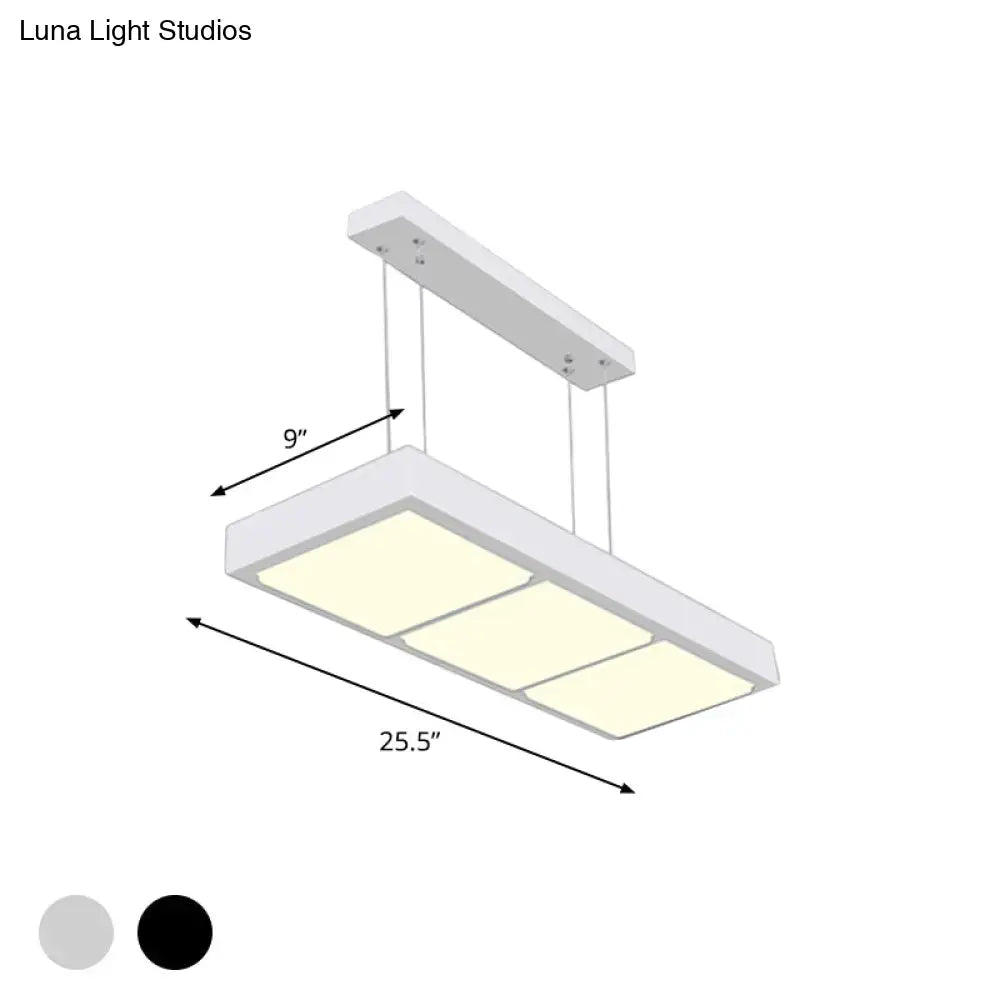 Modern white rectangular island lamp kitchen pendant light