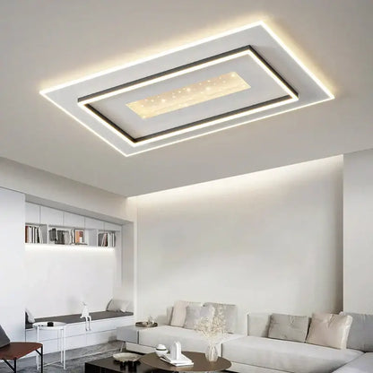 Modern white rectangular led chandelier living room ceiling light