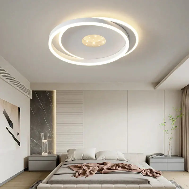 Modern white rectangular led chandelier living room ceiling light