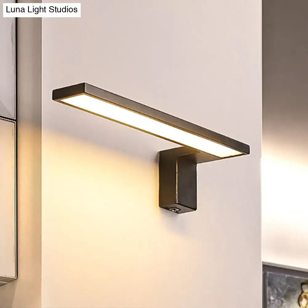 Modern white rectangular led wall lamp – bedroom warm white light