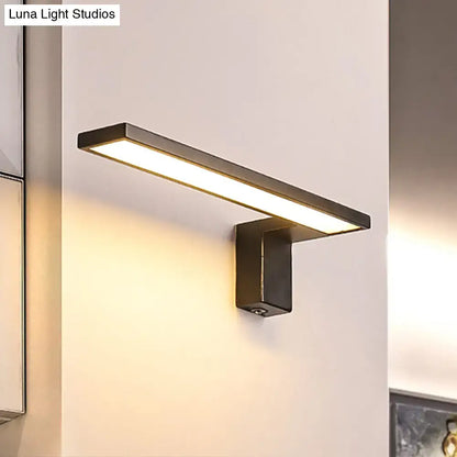 Modern white rectangular led wall lamp – bedroom warm white light