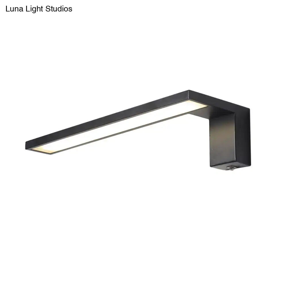 Modern white rectangular led wall lamp – bedroom warm white light