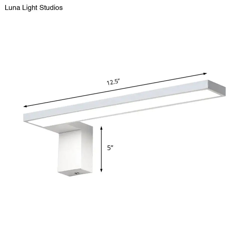 Modern white rectangular led wall lamp – bedroom warm white light
