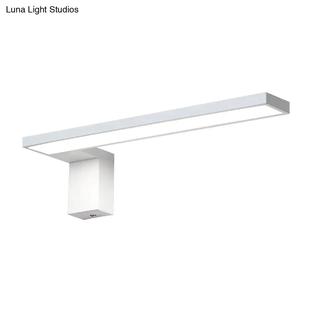 Modern white rectangular led wall lamp – bedroom warm white light