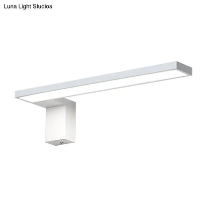 Modern white rectangular led wall lamp – bedroom warm white light