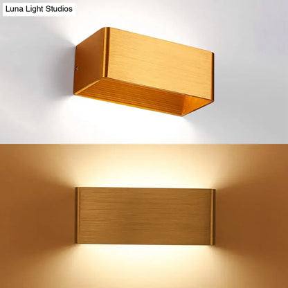 Modern white rectangular wall lamp – bedroom warm white sconce