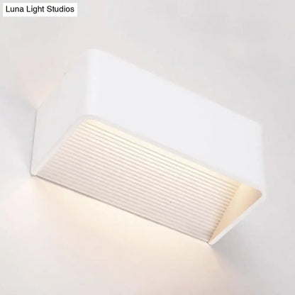 Modern white rectangular wall lamp – bedroom warm white sconce