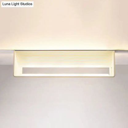 Modern white rectangular wall lamp – bedroom warm white sconce