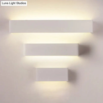 Modern white rectangular wall lamp – bedroom warm white sconce