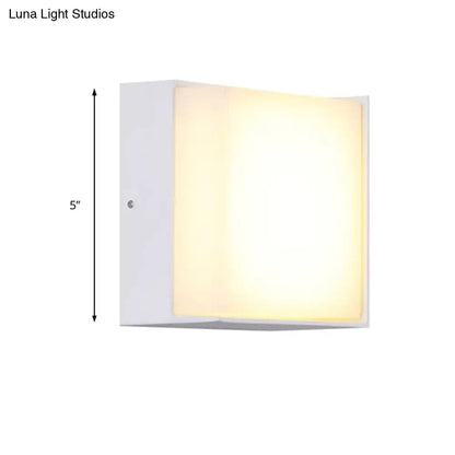 Modern white rectangular wall light warm white hallway direct wired