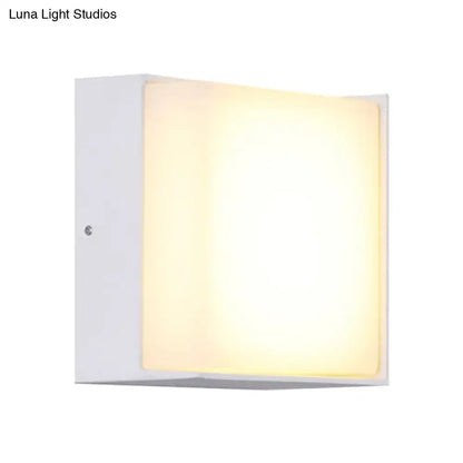 Modern white rectangular wall light warm white hallway direct wired