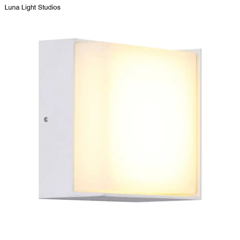 Modern white rectangular wall light warm white hallway direct wired