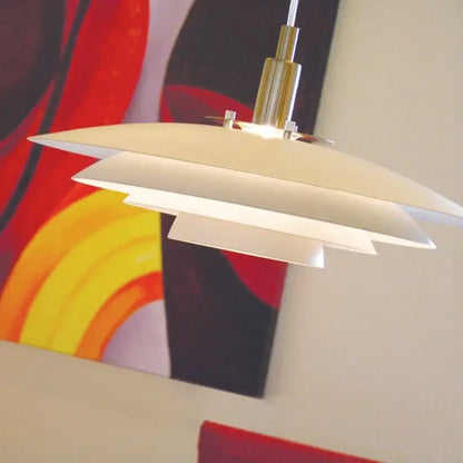 Modern white & red gradient ufo pendant light dining room