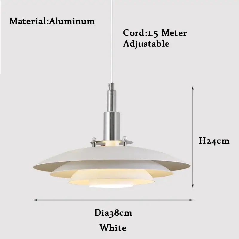 Modern white & red gradient ufo pendant light dining room