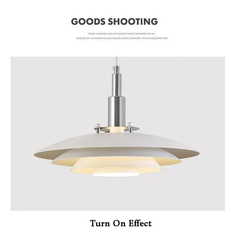 Modern white & red gradient ufo pendant light dining room