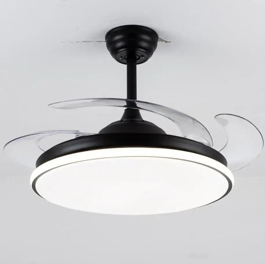 Modern white remote control ceiling fans with light for bedroom