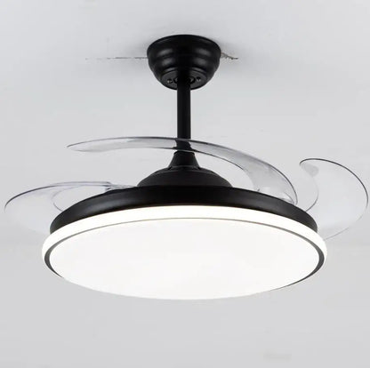 Modern white remote control ceiling fans with light for bedroom