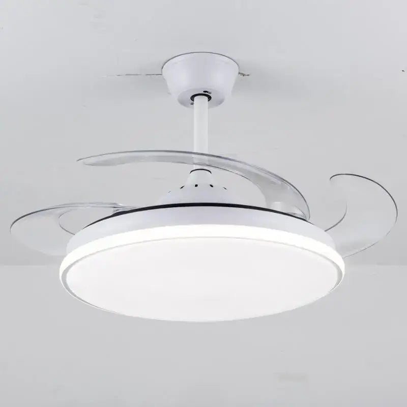 Modern white remote control ceiling fans with light for bedroom