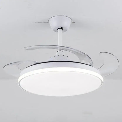 Modern white remote control ceiling fans with light for bedroom
