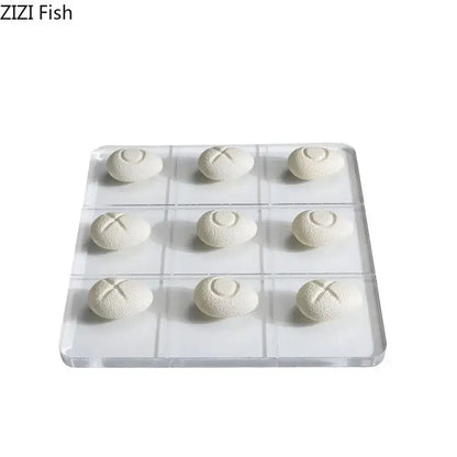 Modern white resin pieces acrylic tic-tac-toe set living room decor