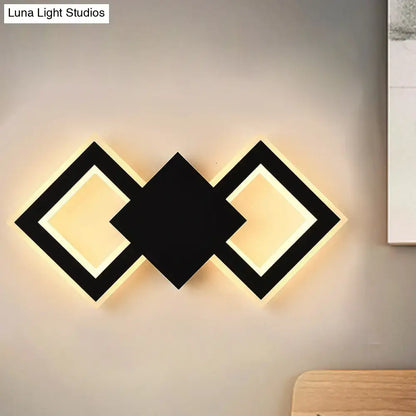 Modern white rhombus led wall sconce bedroom white warm light