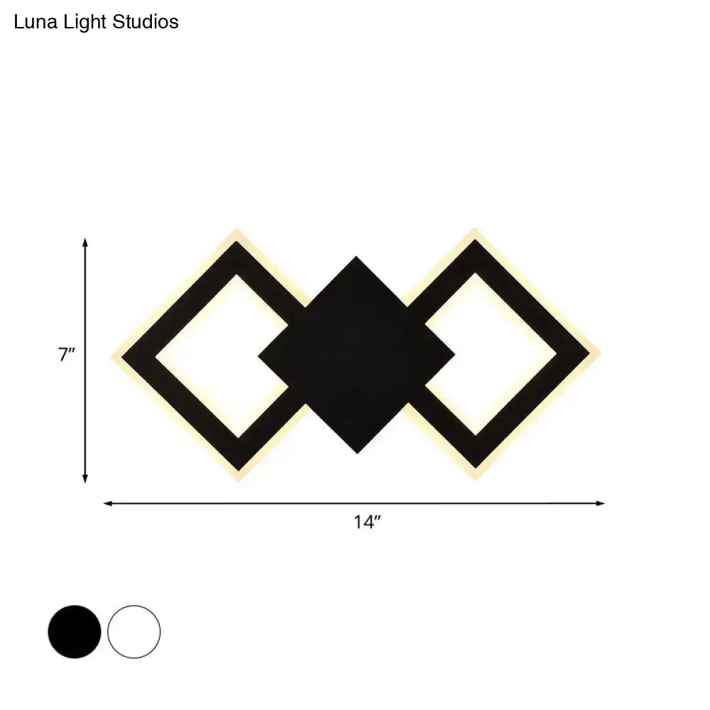 Modern white rhombus led wall sconce bedroom white warm light