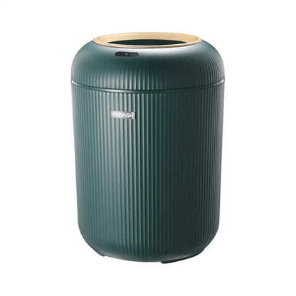 Modern white ribbed 10l luxury sensor trash can kitchen decor