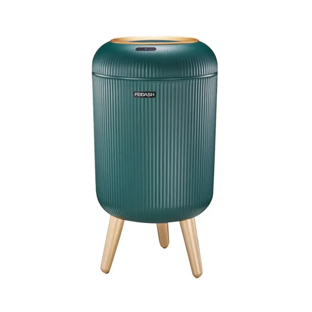 Modern white ribbed 10l luxury sensor trash can kitchen decor