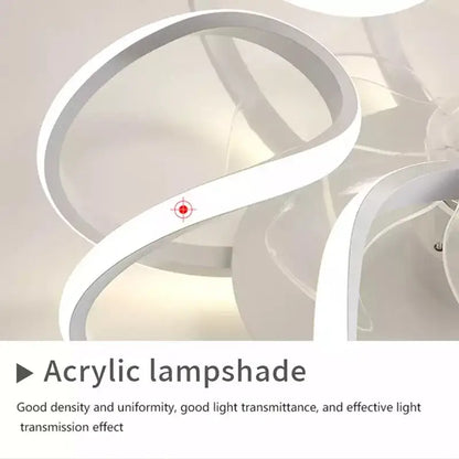 Modern white ring led ceiling fan bedroom lighting fixture