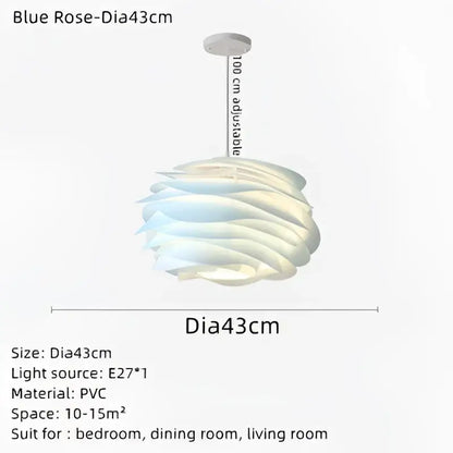 Modern white rose flower pendant lights for bedroom living room