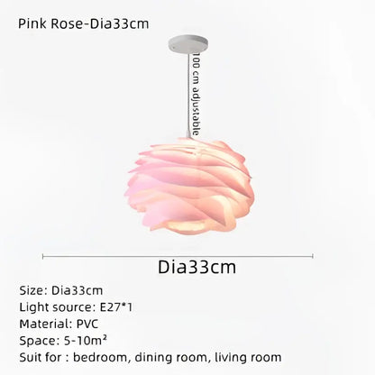 Modern white rose flower pendant lights for bedroom living room