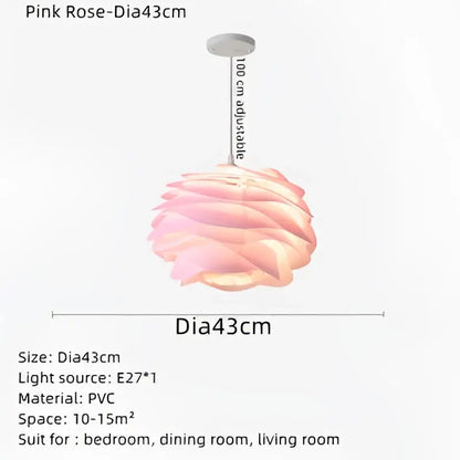 Modern white rose flower pendant lights for bedroom living room
