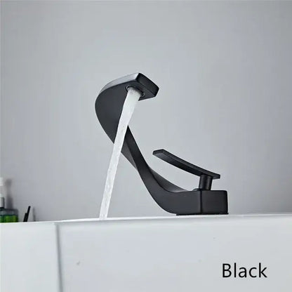 Modern white & rose gold basin faucet bathroom waterfall tap