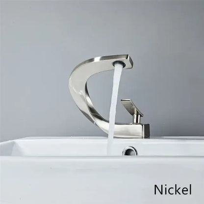 Modern white & rose gold basin faucet bathroom waterfall tap